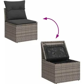 vidaXL Garten-Sofagarnitur 9-tlg. grau Akazie
