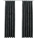 vidaXL Verdunkelungsvorhang Haken 140 x 225 cm anthrazit 2 St.