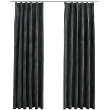 vidaXL Verdunkelungsvorhang Haken 140 x 225 cm anthrazit 2 St.