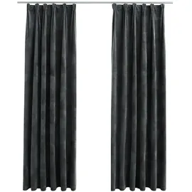 vidaXL Verdunkelungsvorhang Haken 140 x 225 cm anthrazit 2 St.