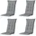 PROGARDEN Tampa Klappsessel 60 x 61 x 109 cm anthrazit 4 St. inkl. 4 x Auflage grau