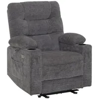 M MCombo Relaxsessel 7033 Chenille 88 x 110 x 83 cm Grau elektrisch mit Liegefunktion