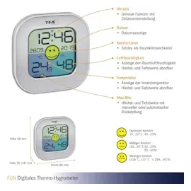 TFA Dostmann FUN Luftfeuchtemessgerät (Hygrometer) 10 rF 99 rF