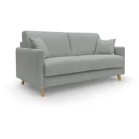 divani.store Edgar Schlafsofa, Aus Wasserfestem Felis Stoff T03 160 cm, (mat. 120x197) Hellgrau,