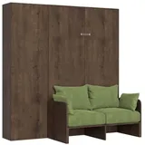 Itamoby Kentaro 120 cm Klappbett in Queensize-Größe mit Sofa und Walnusssäule, grün