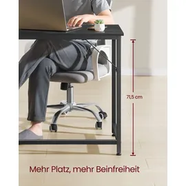 VASAGLE Schreibtisch Computertisc 135 x 60 x 76cm schmaler Bürotisch schwarz - Schwarz