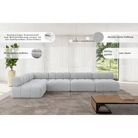 altdecor Modulares Sofa Ecksofa in L-Form - Samaro-L3 - 380x190x70 cm Hellgrau universal, links/rechts Corner modular Sofa Eckcouch Couch Wohnlands... - Hellgrau/Grau