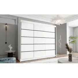 silape Sofnet Schwebetürenschrank, Weiß, Holzwerkstoff, Rechteckig, 250x215x58 cm, Schlafzimmer, Kleiderschränke, Schwebetürenschränke