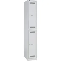 BISLEY LIGHT Spind lichtgrau GL03S2645, 2 Schließfächer 30,0 x 50,0 x 185,0 cm