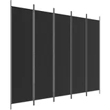 vidaXL Paravent Schwarz 250x200 cm Stoff