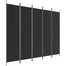 vidaXL Paravent Schwarz 250x200 cm Stoff