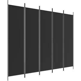 vidaXL Paravent Schwarz 250x200 cm Stoff