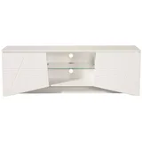 INOSIGN Lowboard "Cadiz TV-Board", weiß (weiß hochglanz folie), B:168cm H:57cm T:39,5cm, FSC-zertifizierter Holzwerkstoff, Sideboards, Lowboard, TV-Kommode mit Hochglanzfronten und Fräsungen, Glasboden