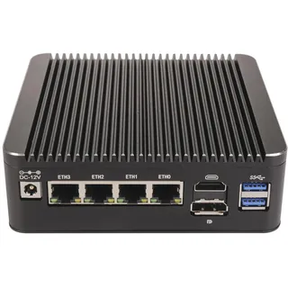 ANDAQI Micro Firewall Appliance, Mini PC, PFSense, Mikrotik, OPNsense, VPN, Router PC, Pentium Gold 4417U, RS34, 4 x 2.5GbE I226-V LAN, HDMI, DP, SIM Slot, Type-C, 8G RAM, 128G SSD