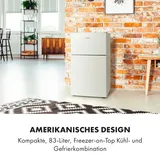 Klarstein Big Daddy - Kühlschrank mit Gefrierfach, Kühl Gefrierkombination, fridge leise, LED, 87-Liter: Kühlschrank mit 61-L und Gefrierschrank... 26 L, Weiß