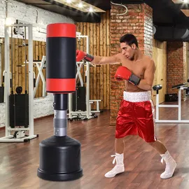 Homcom Standboxsack Boxpuppe Boxdummy 158-186 cm höhenverstellbar für Boxtraining und Fitness, schwarz-rot Aosom.de