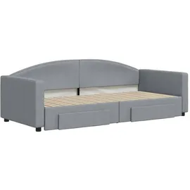 vidaXL Tagesbett Ausziehbar mit Schubladen Hellgrau 90x200 cm Stoff