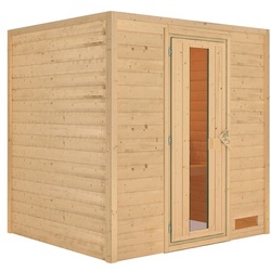 Karibu Woodfeeling Sauna Anja - 38 mm -Ohne Dachkranz- Energiesparende Saunatür