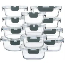 luxuskollektion Glas-Frischhaltedosen 24-teiliges Set - Behälter mit Deckel - Ofenfest