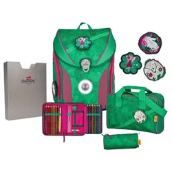 DerDieDas ErgoFlex Max LED Schulranzen-Set 6tlg. paisley green