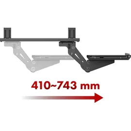 Maclean Brackets Tastaturablage Untertisch Höhenverstellbar Schwarz