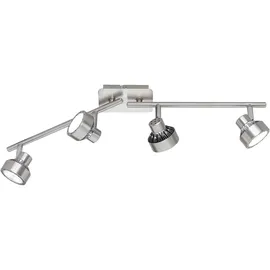 WOFI Spotleiste Deckenleuchte Deckenlampe Wohnzimmer leuchte bewegliche Spots 3 Stufen Dimmer, Metall, Led, Lxbxh 61x14x8, 7288.04.54.6000
