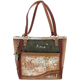 Anekke Peace & Love Schultertasche Polyurethan Khaki