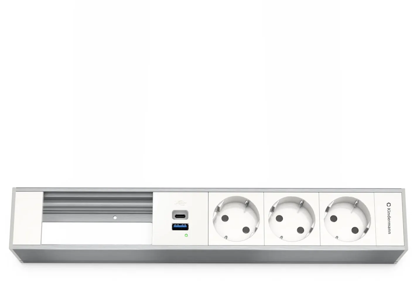 Kindermann CablePort Modulträger 6-fach, 3x Strom + 1x USB-A/C