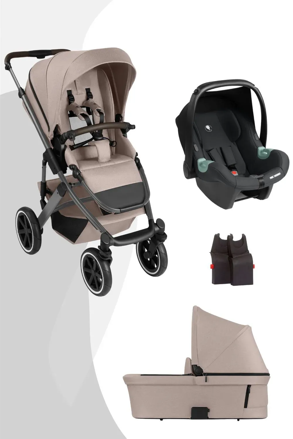 ABC Design Salsa 5 Air 3in1 inkl. Tulip Babyschale, Farbe Kinderwagen: Camel