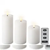 Lumineo LED Kerzen 11-19 cm 3 St. weiß