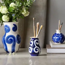 Kähler Tulle Vase 10,5 cm, blau