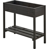 Plus Hochbeet (Mit Regalfach, Holz, Schwarz, 88 x 37 x 79 cm)