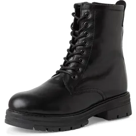 Marco Tozzi Damen Schnürstiefel ohne Absatz aus Leder Winter, Schwarz (Black), 38 EU