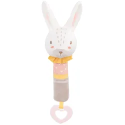 Kikkaboo Baby Stofftier mit Rassel, Beißring 27 cm für zuhause und unterwegs braun