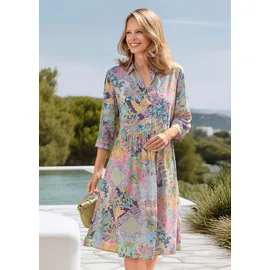 GOLDNER Sommerkleid Midikleid Patch-Muster Grün 54