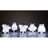 Trendline LED Acrylfiguren Pinguin 5 Stück 13 cm kaltweiß Außen mit Timer