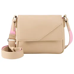 TOM TAILOR DENIM Damen TTPERIYA XS Umhängetasche mit Details in Kontrastfarben, beige, Uni, Gr. ONESIZE