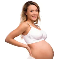 Carriwell Nahtloser Gepolsterter Schwangerschafts- & Still-BH ohne Bügel – Extra Unterstützung und Form, Atmungsaktiv, Weich & Nahtlos, inkl. BH-Verlängerung, Passt Sich Brustveränderungen an, L - L