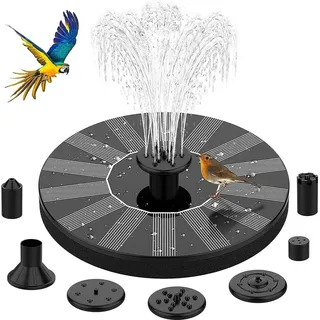 Welikera Gartenbrunnen, Solarbrunnen mit 1,2 W Solar Gartenbrunnen - Schwarz