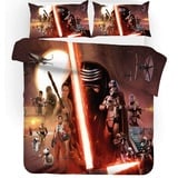 Fgolphd Star Wars Bettwäsche Mit Kissenbezug,Reversible Pattern 100% Mikrofaser, 3D-Digitaldruck Bettbezug Allgemein Für Kinder Und Erwachsene (135 x 200 cm,6)