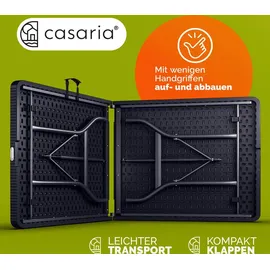 CASARIA Klapptisch 180 x 75 x 73 cm schwarz