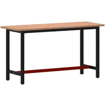 vidaXL Werkbank 150x55x81,5 cm Massivholz Buche und Metall