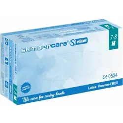Sempercare® Einmalhandschuhe Edition Latex LOF 3000001781 , 1 Packung = 100 Stück, Größe M (7-8)
