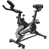 Movit® Heimtrainer Fahrrad - Verstellbarer Lenker, Sitz und Widerstand, 6 kg Schwungrad, mit Display, Schwarz - Indoor Cycling Bike, Fitness Hometrainer, Fitnessbike, Speedbike für Zuhause