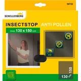 Schellenberg 50722 Pollenschutzgitter Set 130 x 150 cm, kombiniert Pollenschutz und Insektenschutz, einfache Klebe-Montage, inkl. Montagezubehör, anthrazit