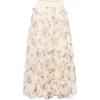 Iro Midirock Damen Floral Weiß 40