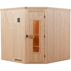 Sauna WEKA "Varberg", beige (natur), Saunaofen, externe Steuerung, 7,5 kW, Saunen, 7,5 kW-Ofen mit digitaler Steuerung