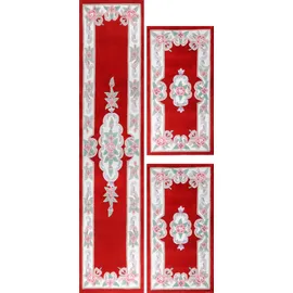 THEKO Bettumrandung THEKO "Ming" Gr. 14, rot, H:14mm, Obermaterial: 100% Polyacryl, Bettumrandungen, Bettvorleger, Läufer-Set, Pastell-Farben, florales Design