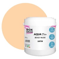 BOX DECO COULEURS Aqua Déco 2,5 Liter Acryl Satin Optik Wandfarbe Beige Nude