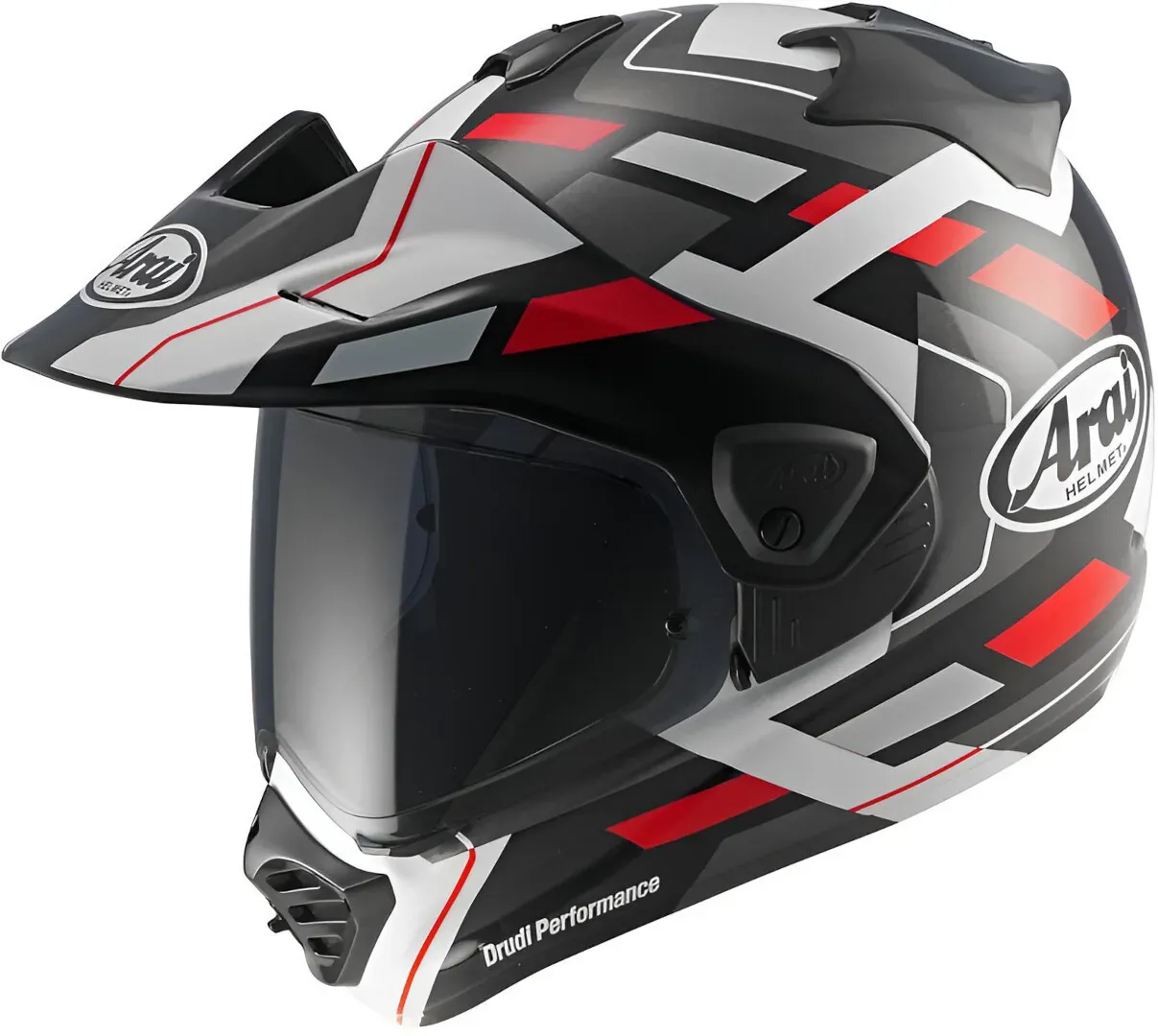 Arai TOUR-X5 Match Enduro Helm, zwart-wit-rood, M Voorman